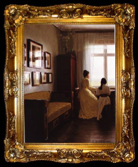 framed  Georg Nicolaj Achen Interior, ta009-2